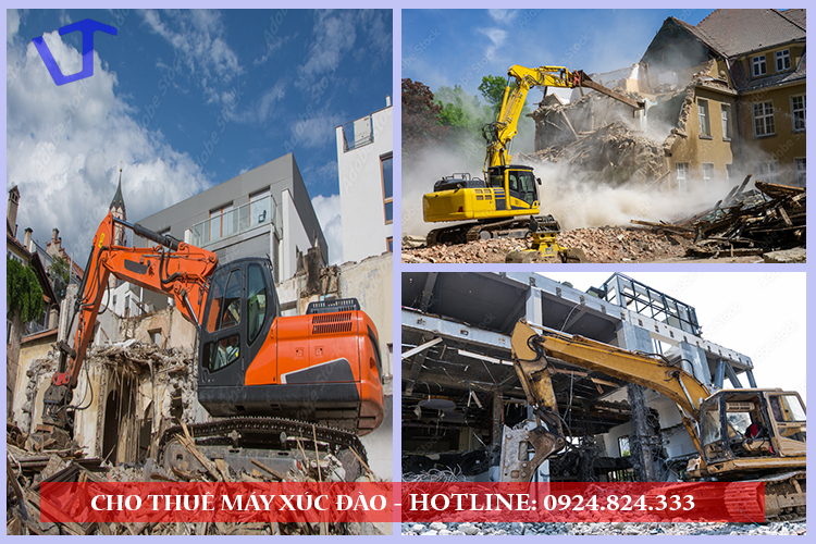 Đa dạng các loại máy xúc đời cao cho thuê